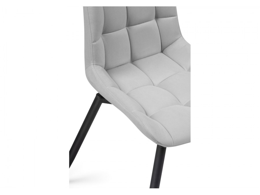 Стул на металлокаркасе Челси крутящийся велюр светло-серый / черный