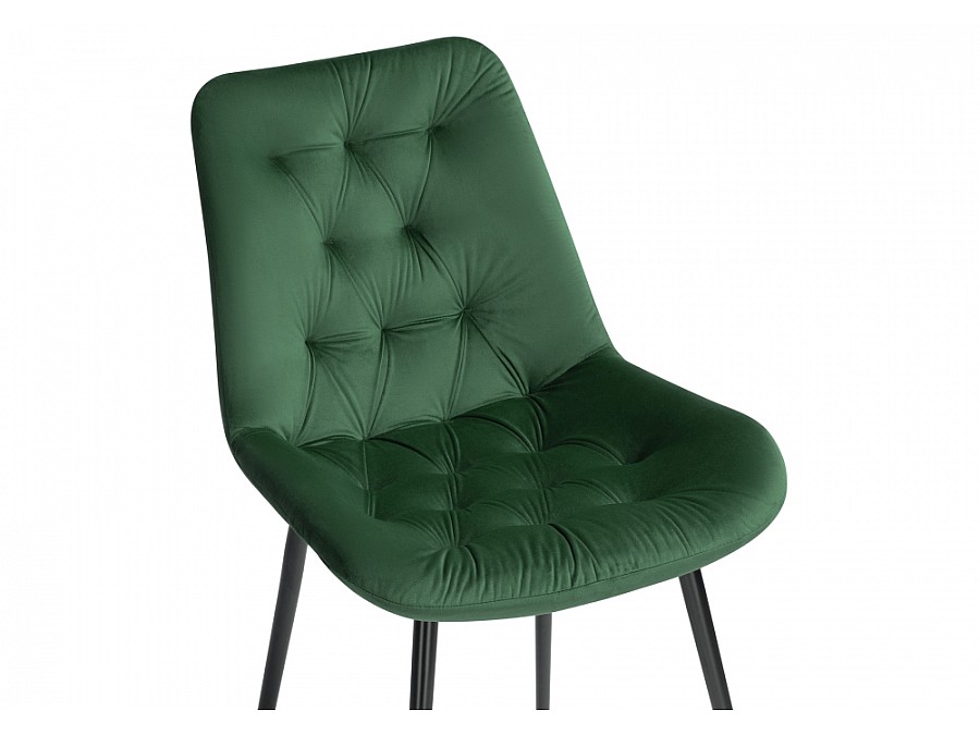 Стул на металлокаркасе Гояр изумрудный / черный глянец