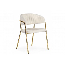 Стул на металлокаркасе Kamelia белый / ткань золотые ножки