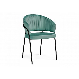 Стул на металлокаркасе Лео зеленый brandy light 10 / черный