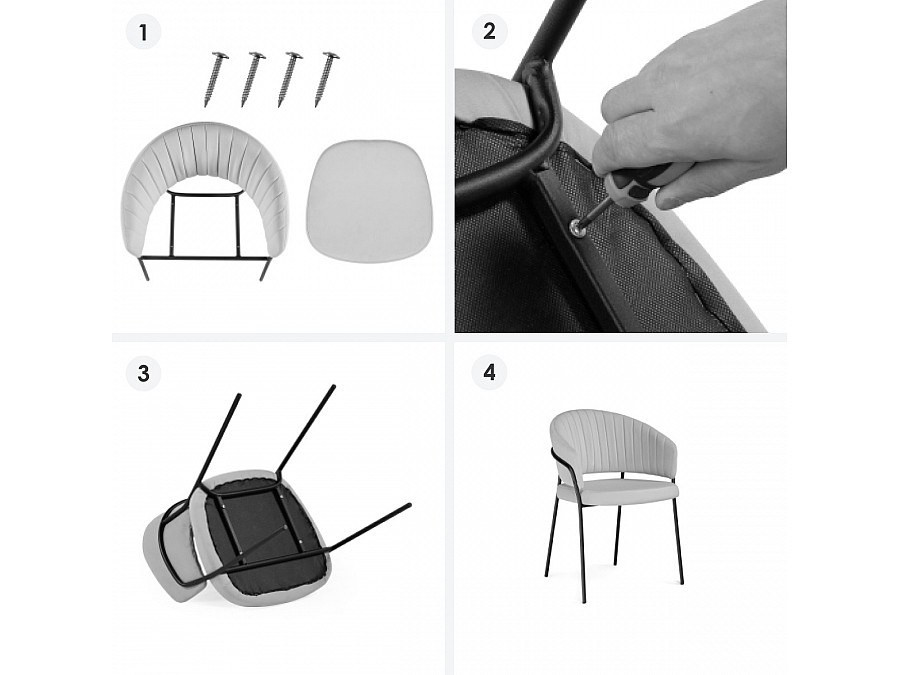 Стул на металлокаркасе Лео бежевый / черный