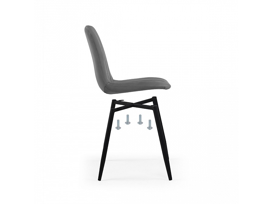 Стул на металлокаркасе Дани серый велюр velutto 32 / черный