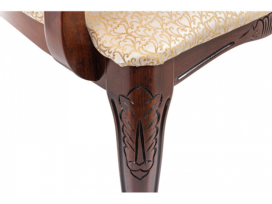 Стул деревянный Bronte вишня с патиной /  бежевый