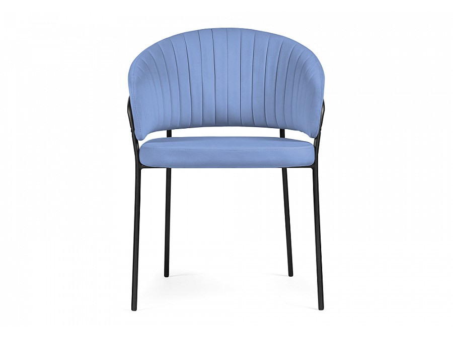 Стул на металлокаркасе Лео голубой / черный