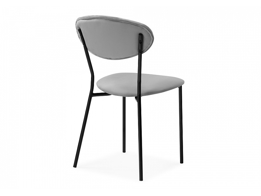 Стул на металлокаркасе Корсе светло-серый/ черный глянец