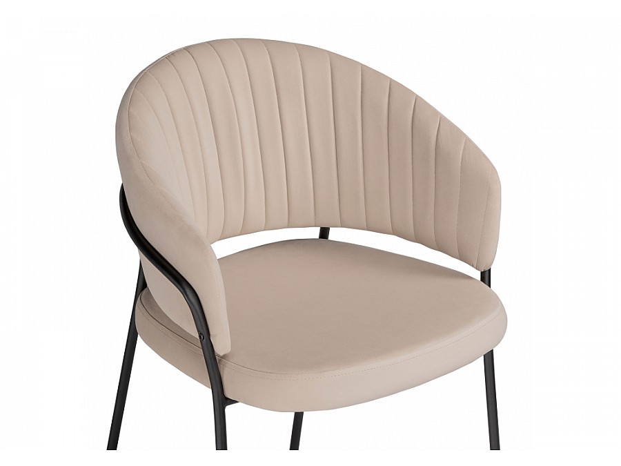 Стул на металлокаркасе Лео бежевый brandy light 2 / черный
