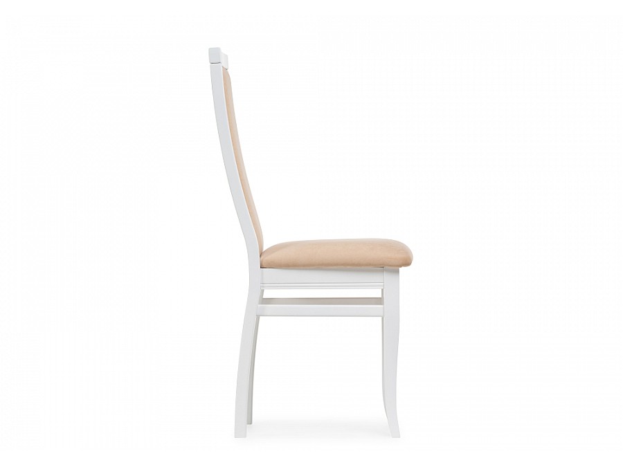 Стул деревянный Давиано бежевый велюр / белый