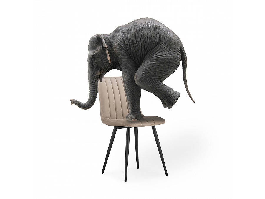 Стул на металлокаркасе Дани бежевый / черный