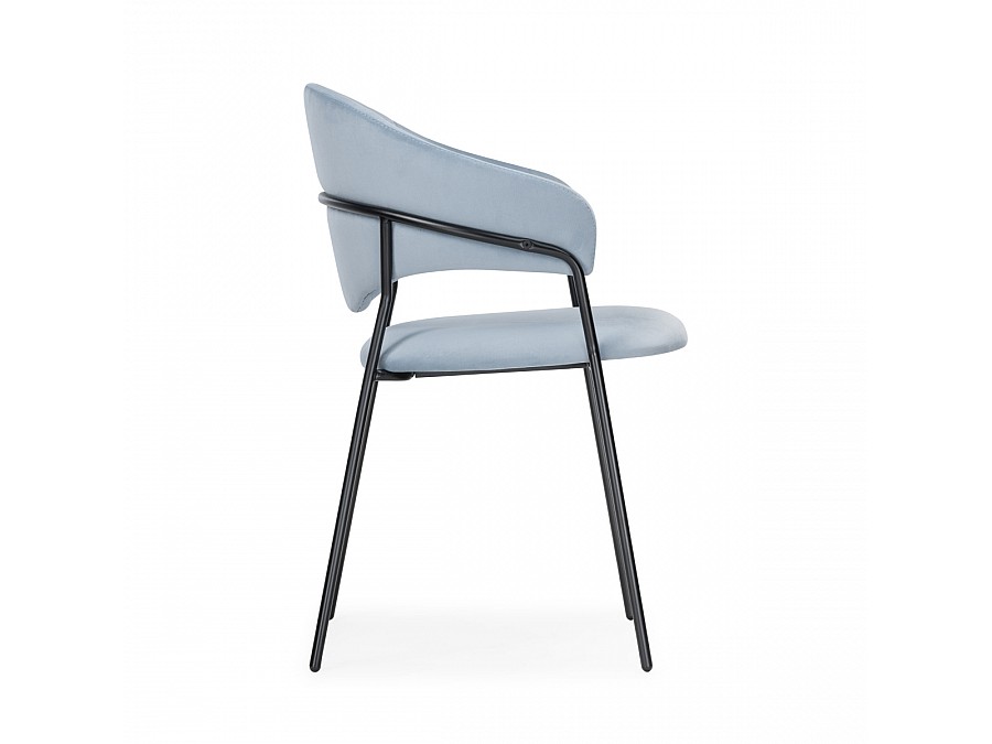 Стул на металлокаркасе Рансол голубой /черный глянец
