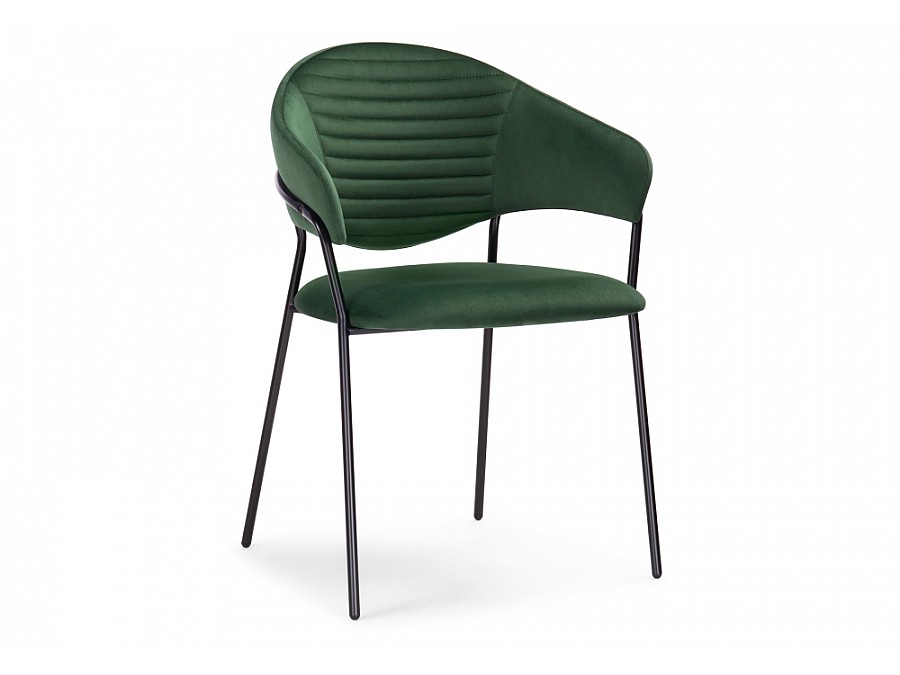 Стул на металлокаркасе Рансол темно-зеленый / черный глянец
