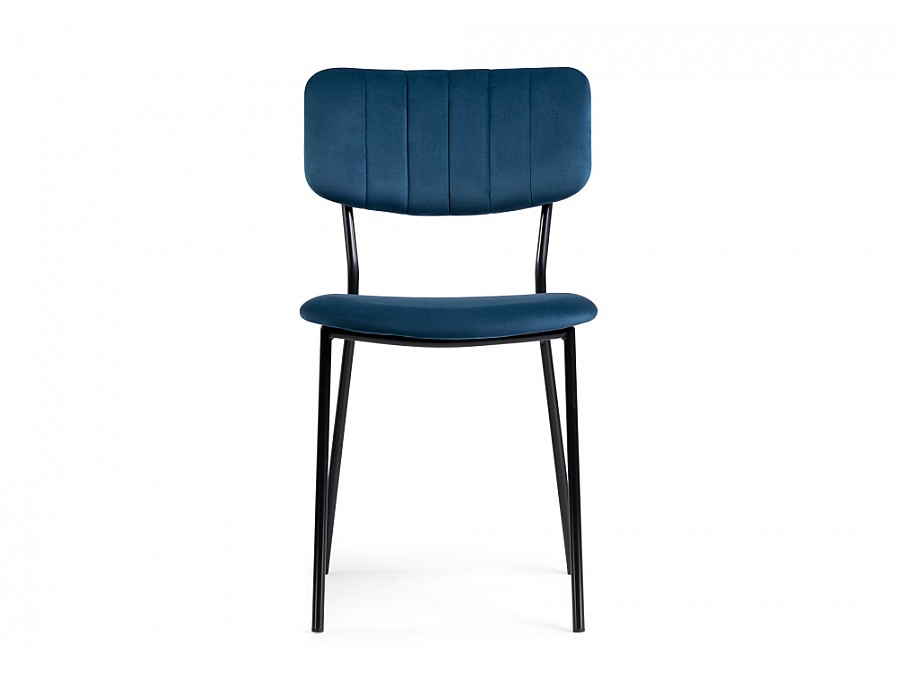 Стул на металлокаркасе Фиер морской / черный глянец