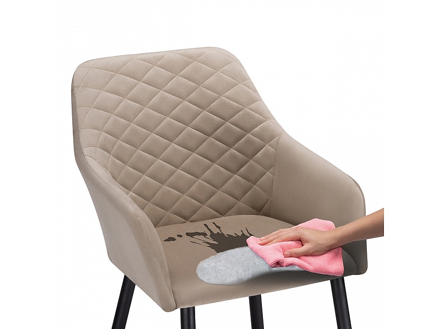 Стул на металлокаркасе Стив черный / бежевый