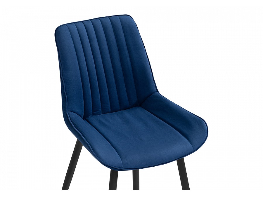 Стул на металлокаркасе Седа велюр синий / черный