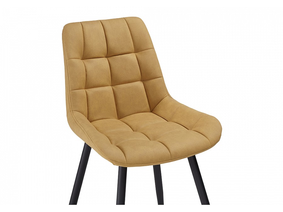 Стул на металлокаркасе Челси горчичный graf 6 / черный