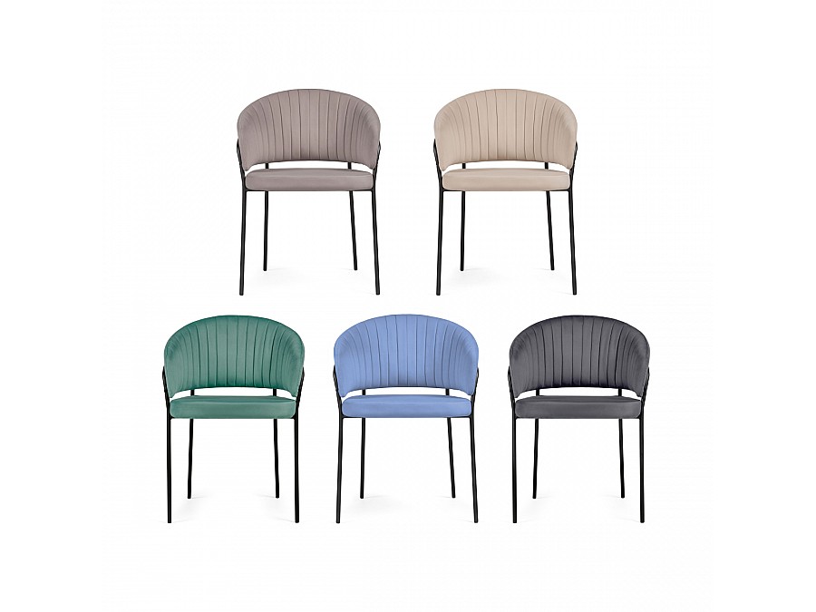 Стул на металлокаркасе Лео голубой / черный