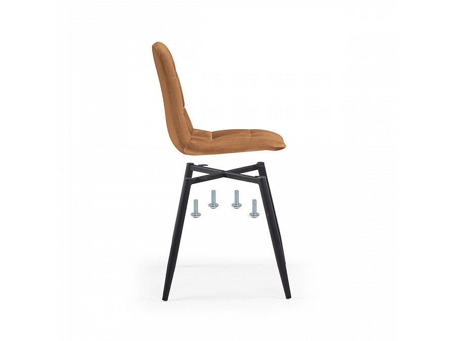 Стул на металлокаркасе Чилли велюр кирпичный / черный