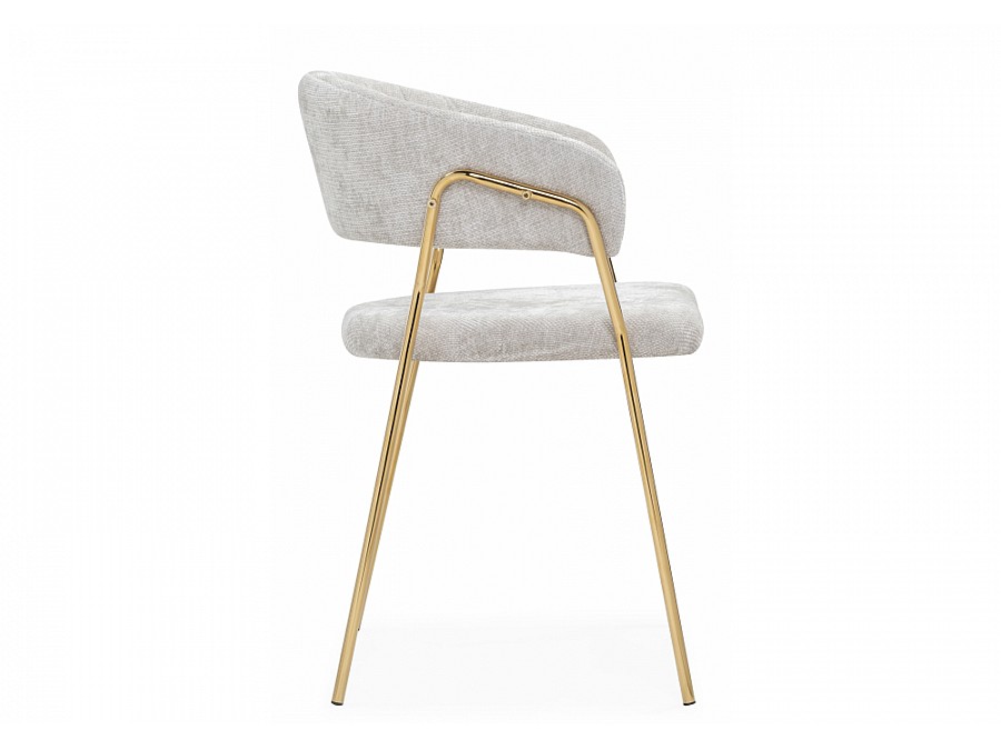 Стул на металлокаркасе Kamelia 1 light gray fabric / gold
