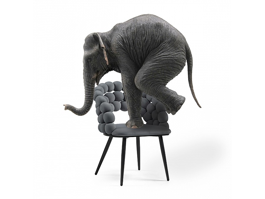 Стул на металлокаркасе Ball dark gray / black