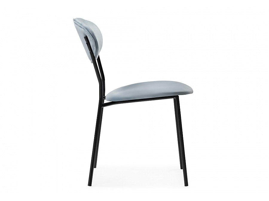 Стул на металлокаркасе Корсе пыльно-голубой / черный глянец