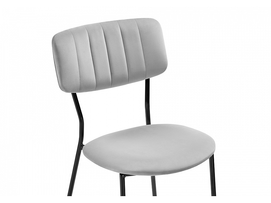 Стул на металлокаркасе Фиер серый / черный глянец