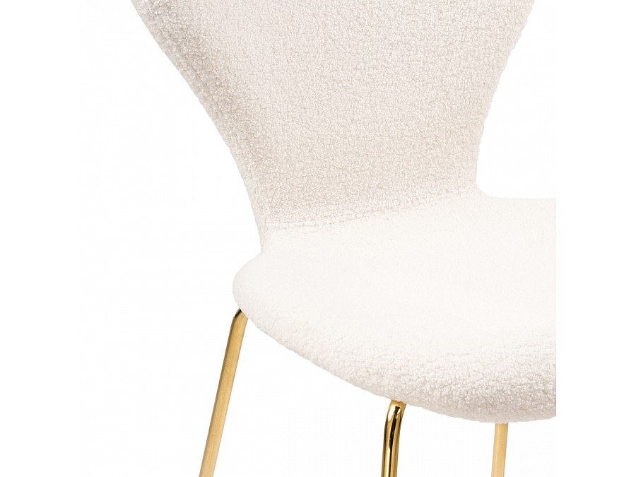 Стул на металлокаркасе Solo white / gold