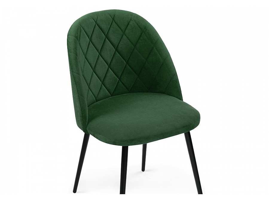 Стул на металлокаркасе Зест темно-зеленый / черный глянец