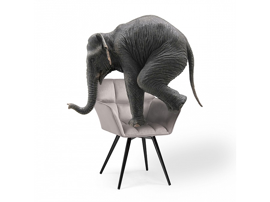 Стул на металлокаркасе Ямес серый / черный глянец