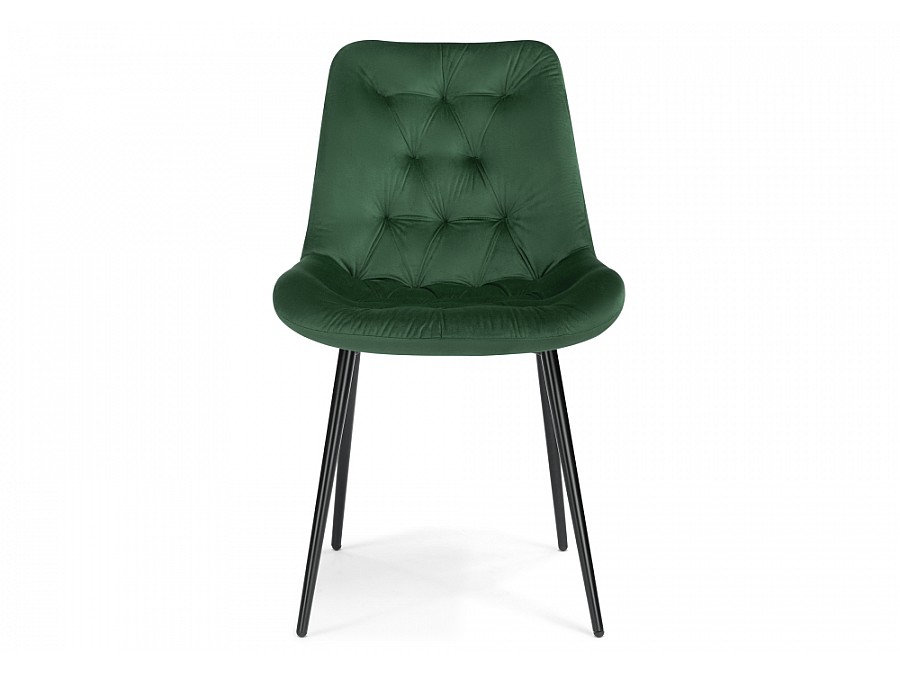 Стул на металлокаркасе Гояр изумрудный / черный глянец