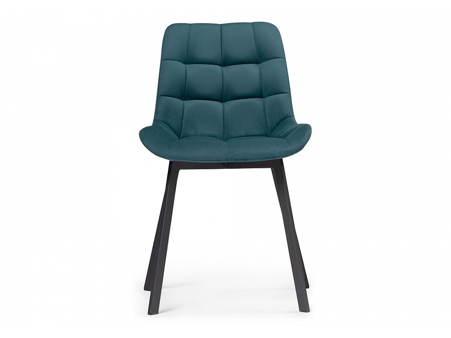 Стул на металлокаркасе Челси морская волна / черный