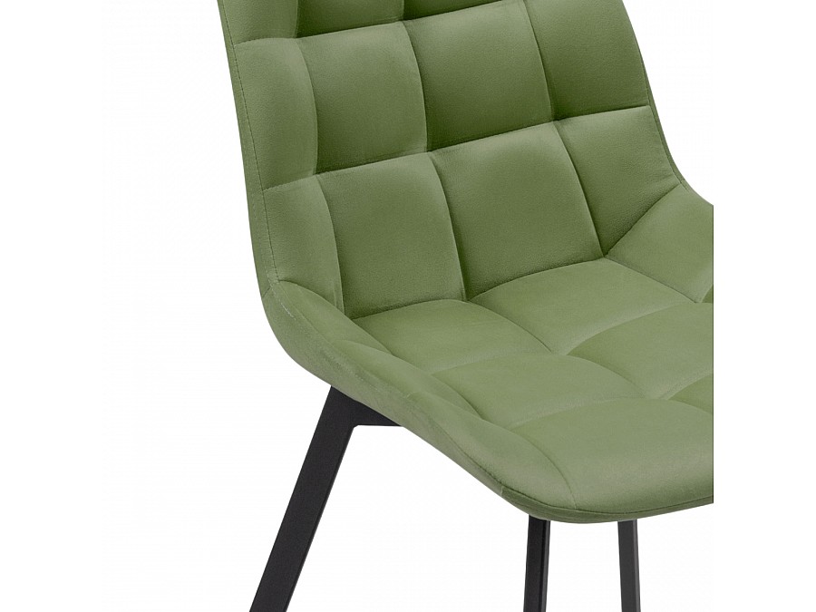 Стул на металлокаркасе Челси черный / зеленый велюр