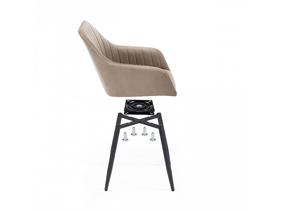 Стул на металлокаркасе Слэм крутящееся бежевое / черное