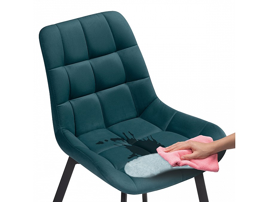 Стул на металлокаркасе Челси морская волна / черный