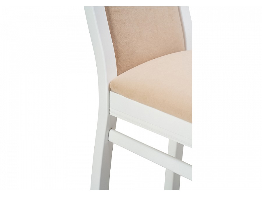 Стул деревянный Давиано бежевый велюр / белый