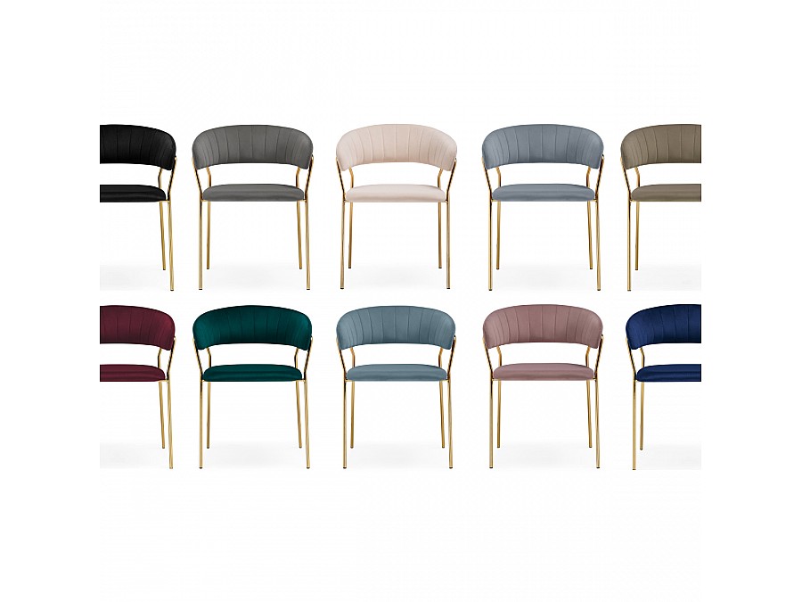Стул на металлокаркасе Kamelia 1 gray / gold