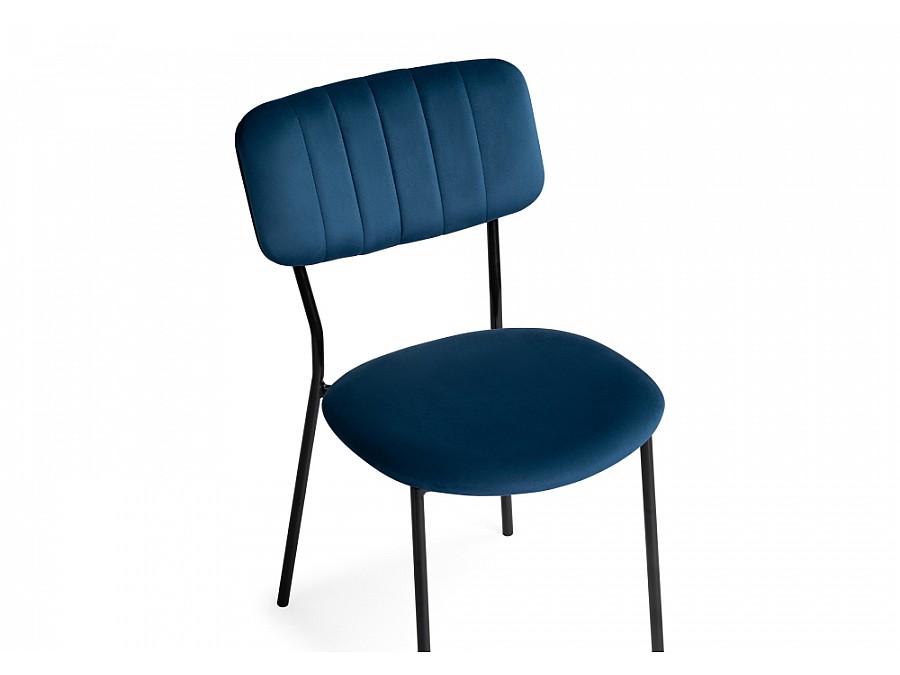 Стул на металлокаркасе Фиер морской / черный глянец