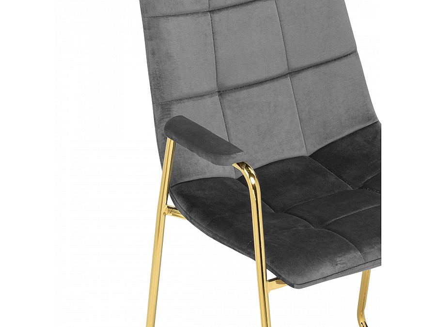 Стул на металлокаркасе Lana dark grey / gold