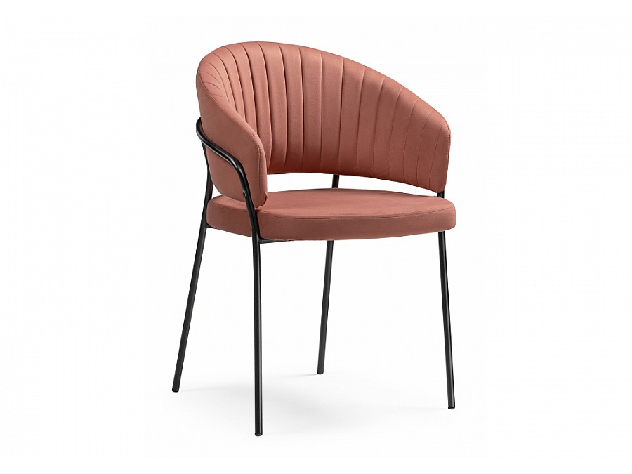 Стул на металлокаркасе Лео каштановый / черный