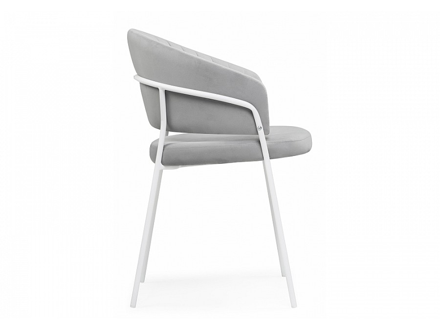 Стул на металлокаркасе Лео серый brandy light 22 / белый