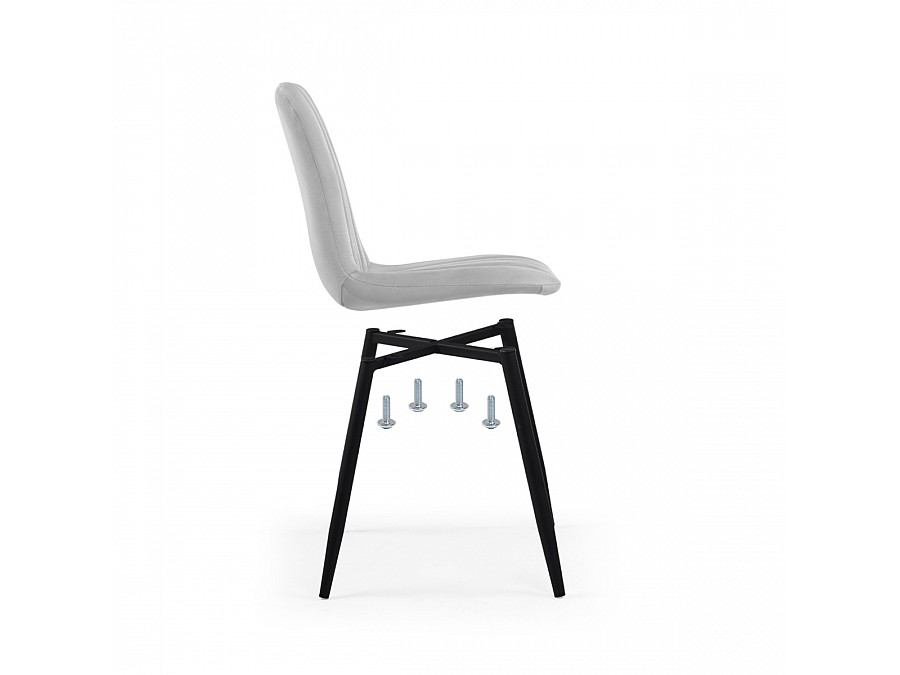 Стул на металлокаркасе Дани серый велюр velutto 52 / черный