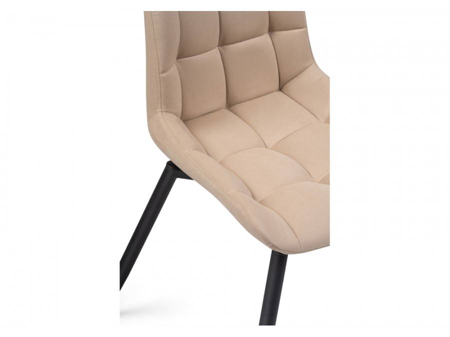 Стул на металлокаркасе Челси крутящийся велюр бежевый / черный