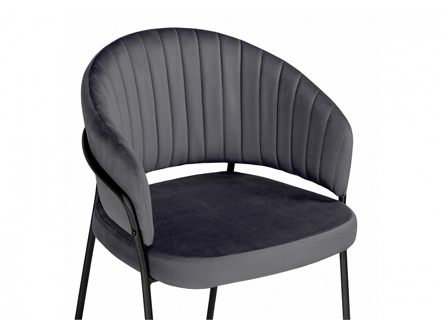 Стул на металлокаркасе Лео антрацитовый brandy light 28 / черный