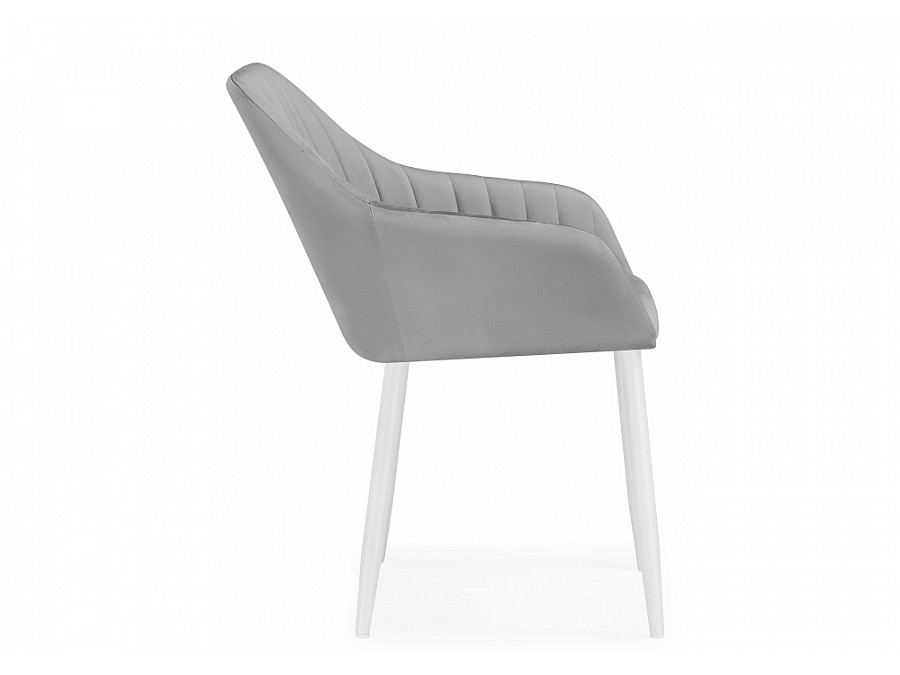 Стул на металлокаркасе Слэм светло-серое / белое