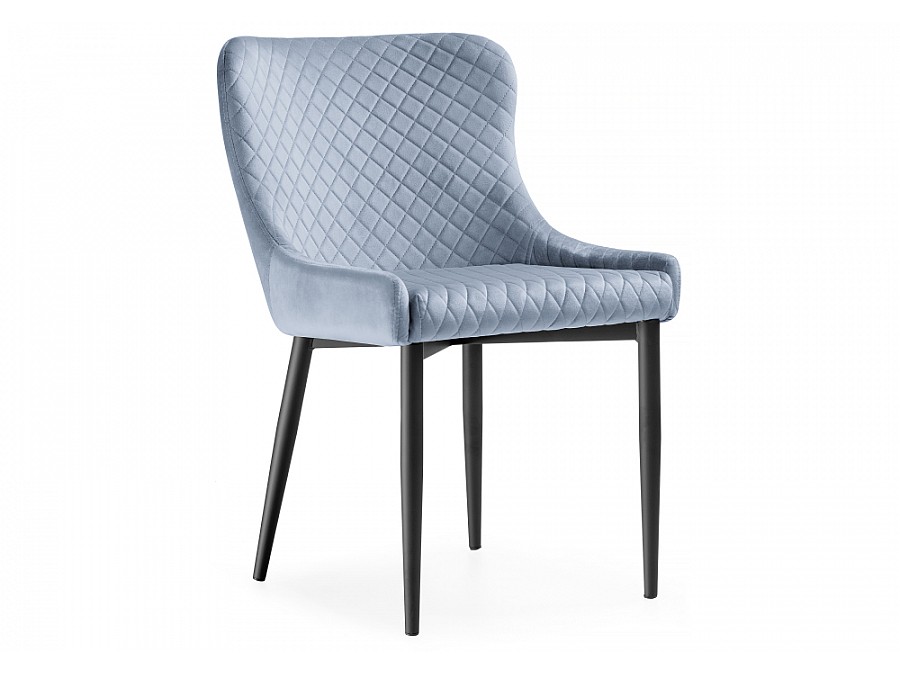 Стул на металлокаркасе Teo light blue / black