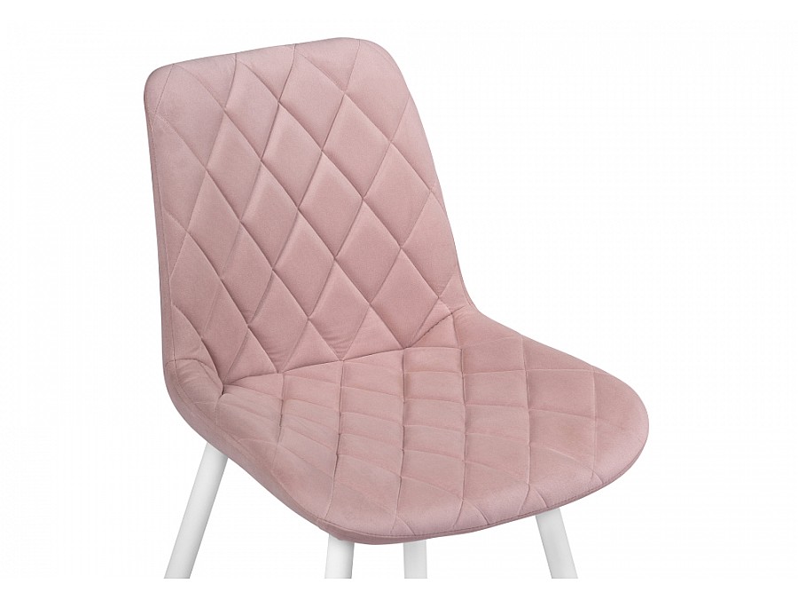 Стул на металлокаркасе Баодин без канта розовый / белый
