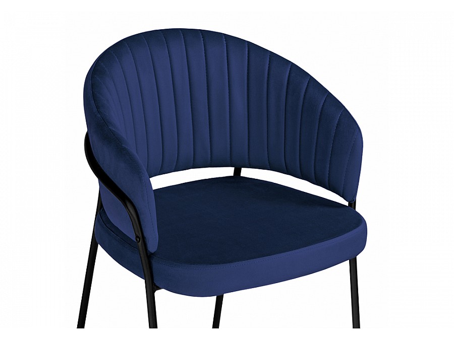 Стул на металлокаркасе Лео темно-синий / черный