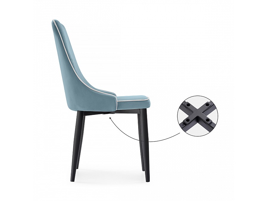 Стул на металлокаркасе Kora 1 light blue / white / black