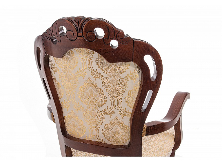 Стул деревянный Bronte вишня с патиной /  бежевый