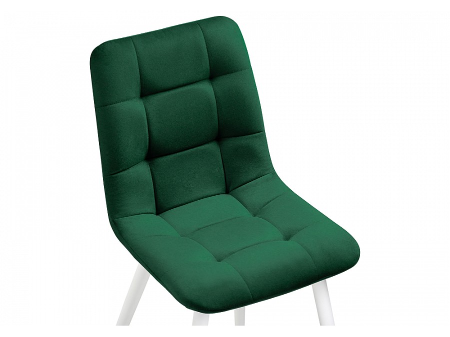 Стул на металлокаркасе Чилли велюр зеленый / белый
