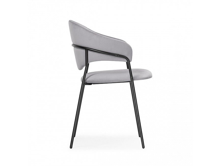 Стул на металлокаркасе Рансол серый / черный глянец