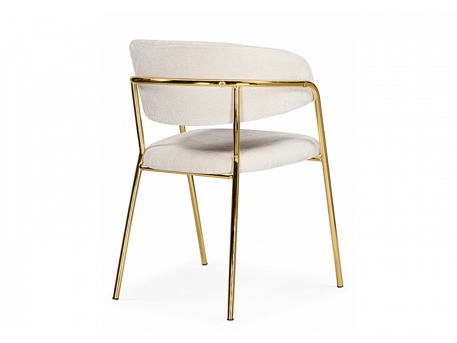 Kamelia белый / ткань золотые ножки